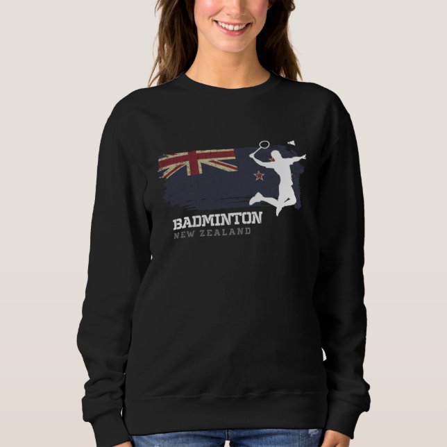 Badminton New Zealand Net Games Player Badminton Sweatshirt (Vorderseite)