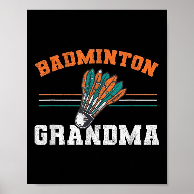 Badminton Oma Großmutter Birdie Women Badmint Poster (Vorne)
