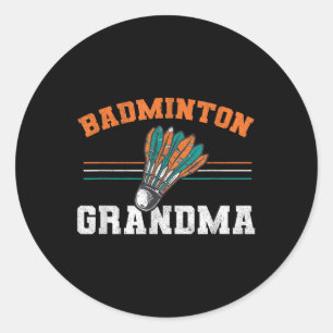 Badminton Oma Großmutter Birdie Women Badmint Runder Aufkleber