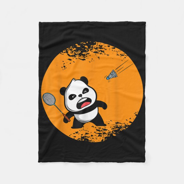 Badminton Panda Bär Strauch Spirit Tier Riesenroll Fleecedecke (Vorderseite)