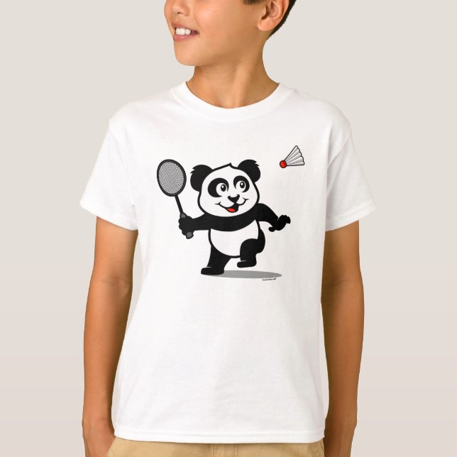Badminton Panda (leichte Shirt) T-Shirt (Vorderseite)