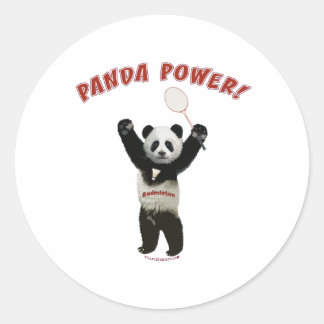 Badminton Panda Power Runder Aufkleber