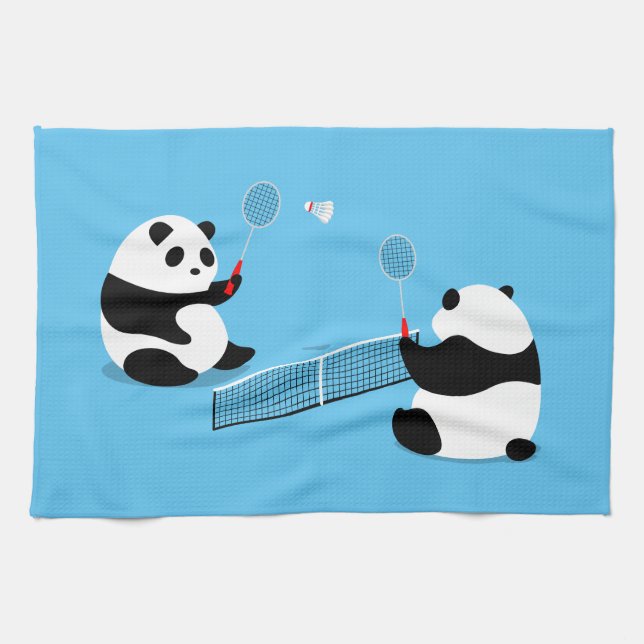 Badminton Pandas Sporttuch Geschirrtuch (Horizontal)