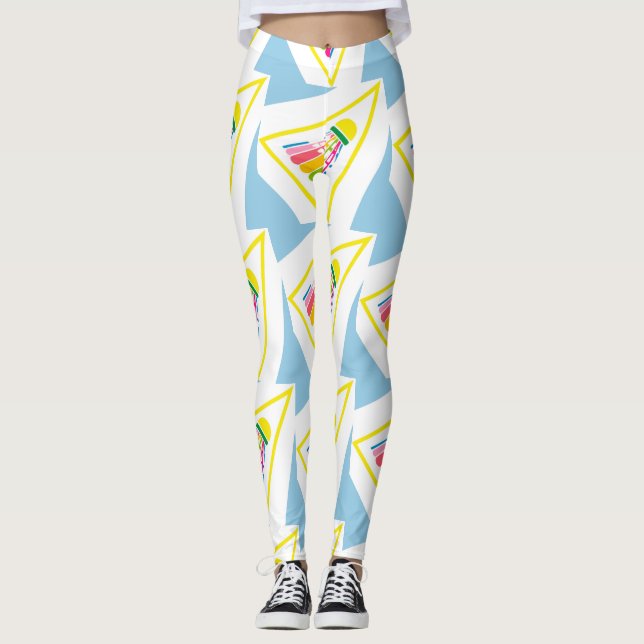 Badminton Pattern - Badminton-Leggings - Shuttle Leggings (Vorderseite)