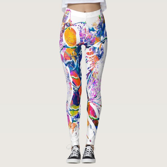 Badminton Pattern - Badminton Player Leggings (Vorderseite)