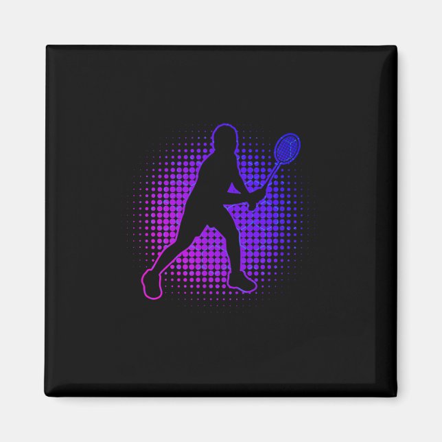 Badminton Player Badminton Womens Squash Shuttle Magnet (Vorne)