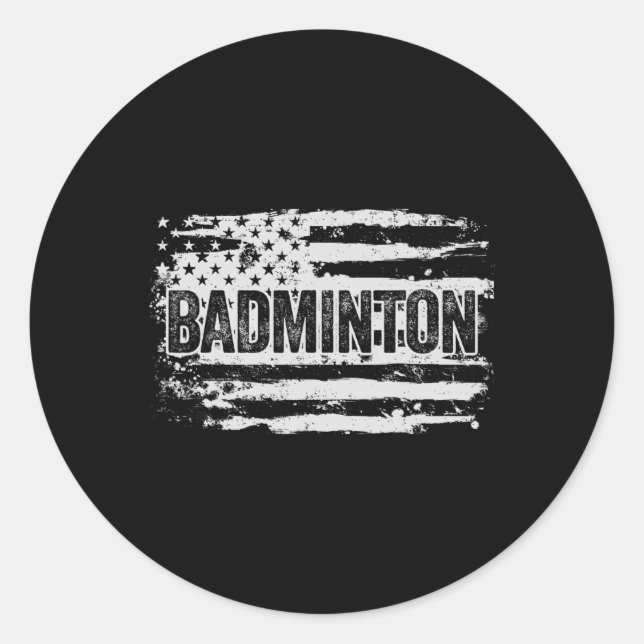 Badminton Player-Geschenk Runder Aufkleber (Vorderseite)