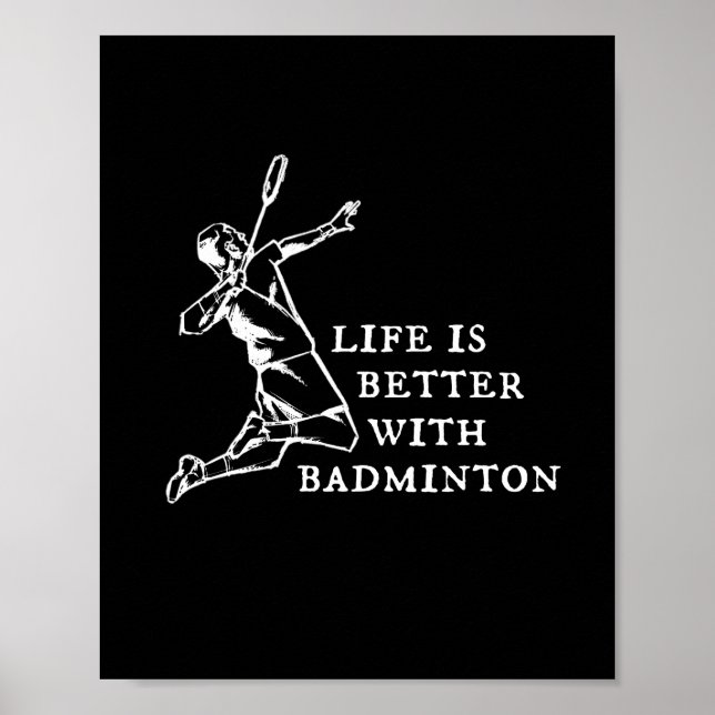 Badminton Player Geschenke Poster (Vorne)