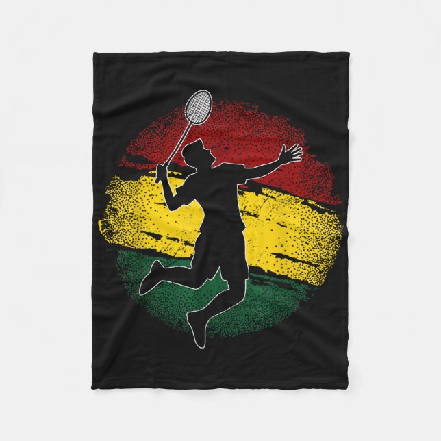 Badminton Player Ghanaian Flag Ghana Fleecedecke (Vorderseite)