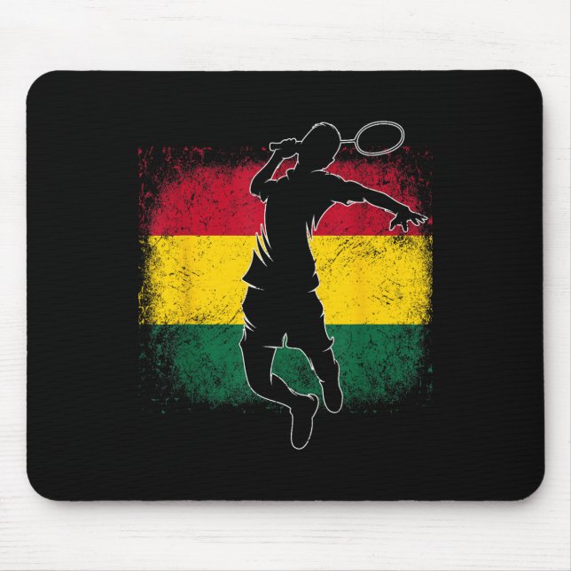 Badminton Player Ghanaian Flag Ghana Mousepad (Vorne)