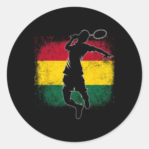 Badminton Player Ghanaian Flag Ghana Runder Aufkleber