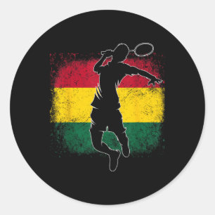 Badminton Player Ghanaian Flag Ghana Runder Aufkleber