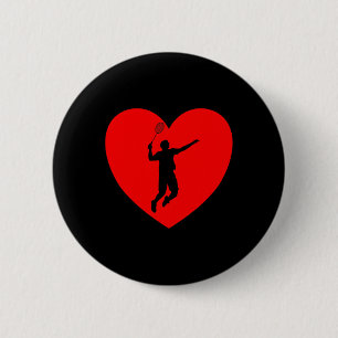 Badminton Player Herzenslust Badminton für Men Wom Button