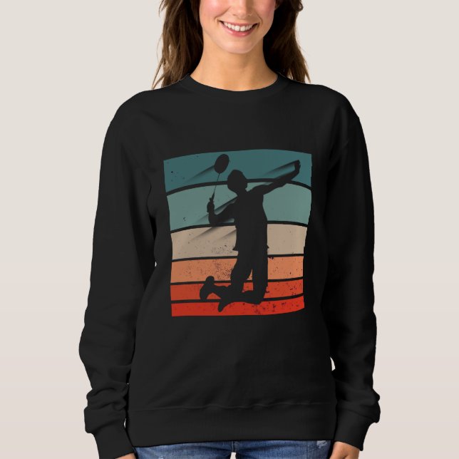 Badminton Player Jump Smash Sweatshirt (Vorderseite)
