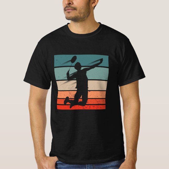 Badminton Player Jump Smash T-Shirt (Vorderseite)