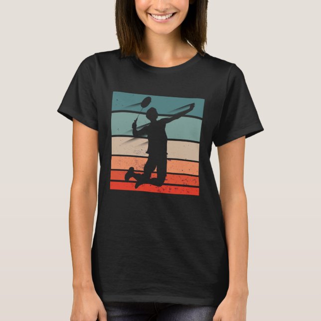 Badminton Player Jump Smash T-Shirt (Vorderseite)