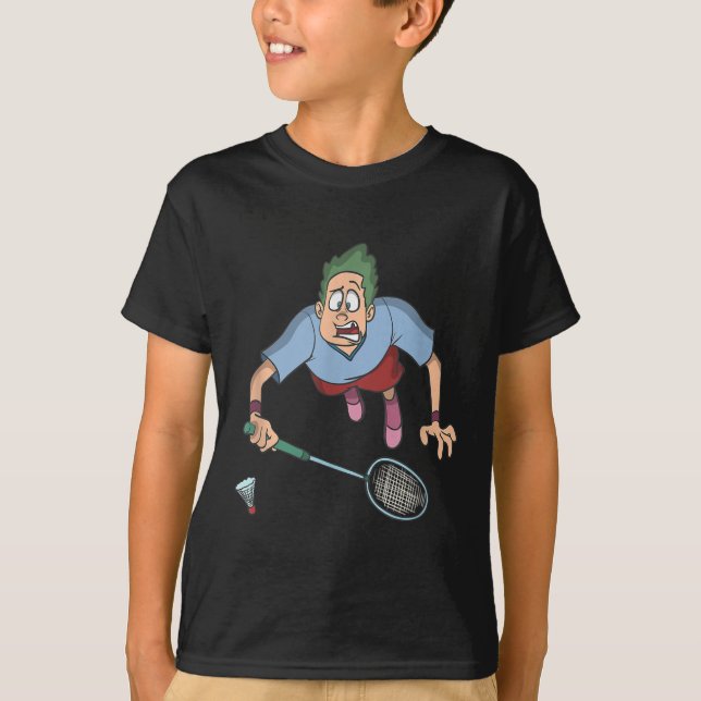 Badminton Player Jumping  T-Shirt (Vorderseite)