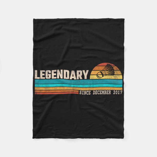 Badminton Player Legend Seit Dezember 2017 Birthd Fleecedecke (Vorderseite)
