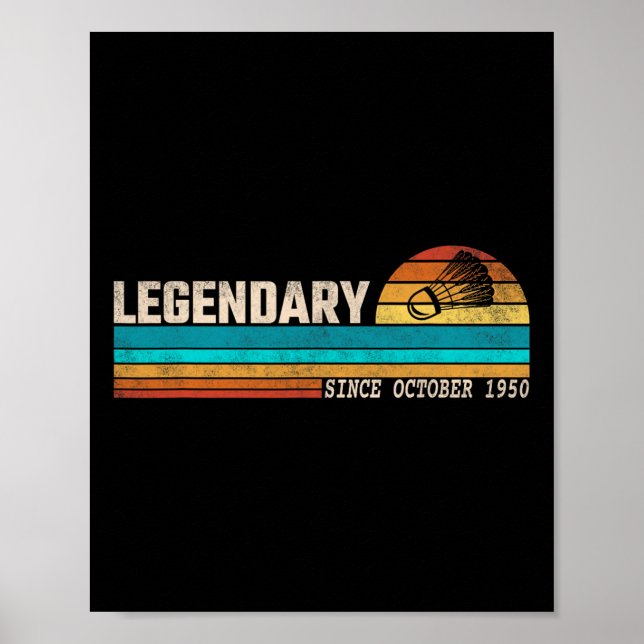 Badminton Player Legend Seit Oktober 1950 Birthda Poster (Vorne)