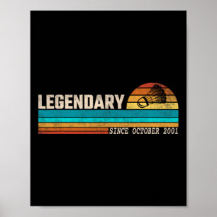Badminton Player Legend Seit Oktober 2001 Birthda Poster