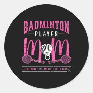 Badminton Player Mama Idol Racquet Sport Badmin Runder Aufkleber