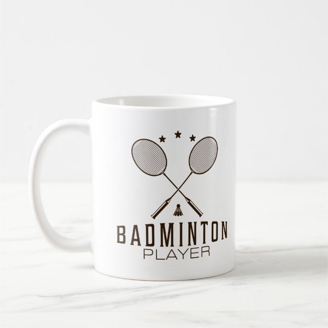 Badminton Player mit Minimalistischen Rackets Kaffeetasse (Links)