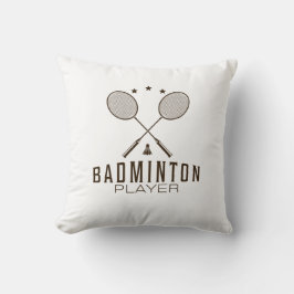 Badminton Player mit Minimalistischen Rackets Kissen