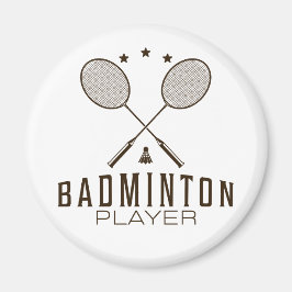 Badminton Player mit Minimalistischen Rackets Magnet
