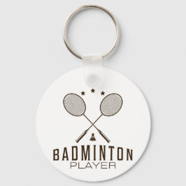 Badminton Player mit Minimalistischen Rackets Schlüsselanhänger