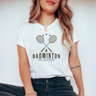 Badminton Player mit Minimalistischen Rackets T-Shirt