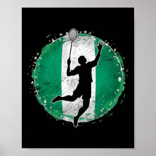 Badminton Player Nigeria - Nigerianische Flagge Ni Poster