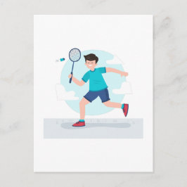 Badminton Player Postkarte
