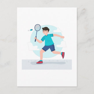 Badminton Player Postkarte