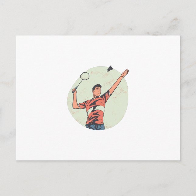 BADMINTON PLAYER POSTKARTE (Vorderseite)