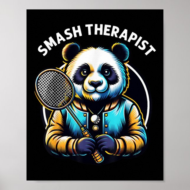 Badminton Player Pun Shuttle Smash Therapist Badmi Poster (Vorne)