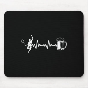 Badminton Player Racket - Heartbeat Ekg Badminton Mousepad