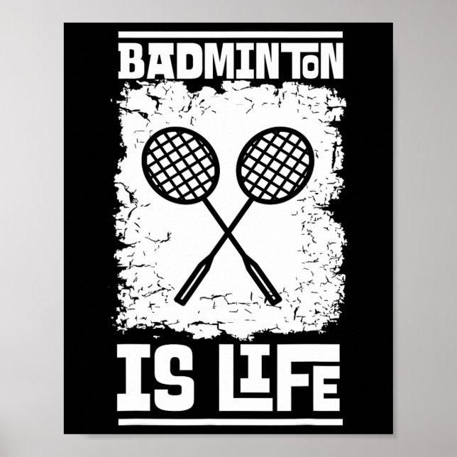 Badminton Player - Racket Shuttle Badminton Poster (Vorne)