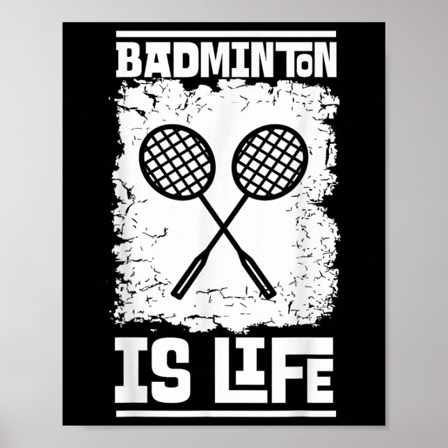 Badminton Player - Racket Shuttle Badminton  Poster (Vorne)
