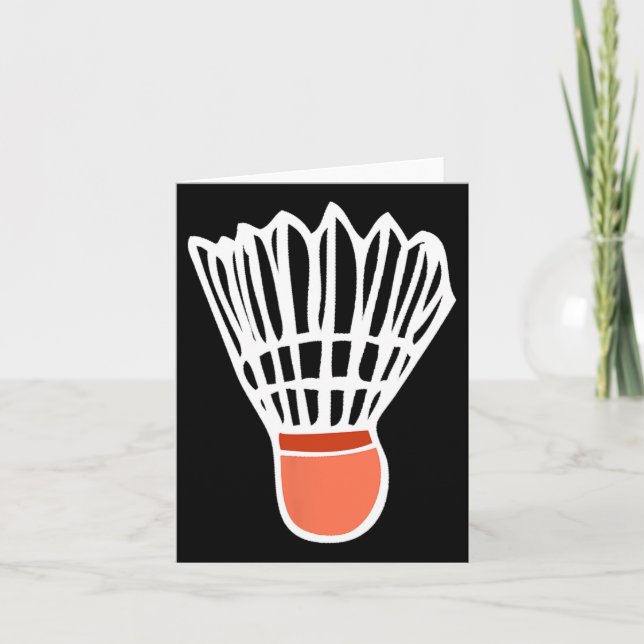 Badminton Player Racket Shuttle Illustration Sport Karte (Vorderseite)