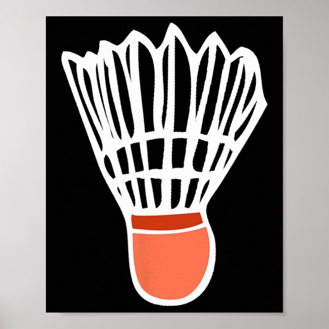 Badminton Player Racket Shuttle Illustration Sport Poster (Vorne)