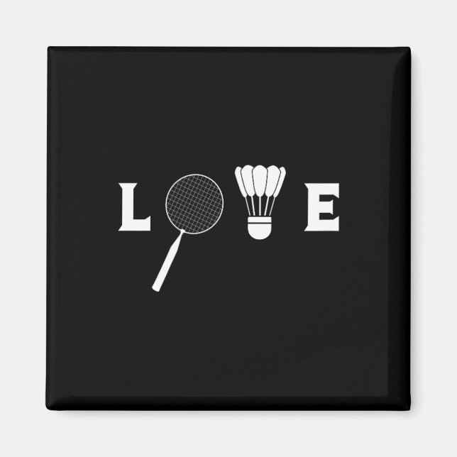 Badminton Player Racket Sports Shuttle Funny Badmi Magnet (Vorne)