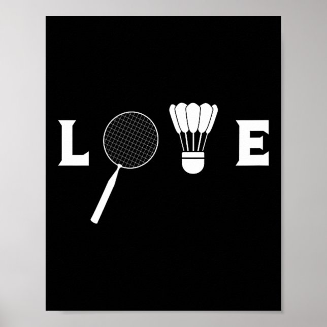 Badminton Player Racket Sports Shuttle Funny Badmi Poster (Vorne)