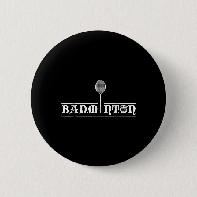Badminton Player Real Men Team Shuttle Coach Badmi Button (Vorderseite)