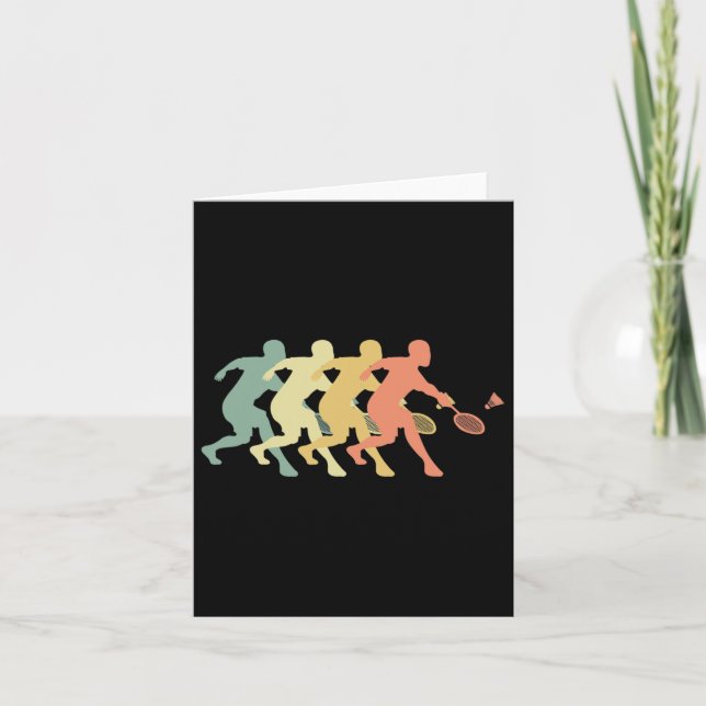 Badminton Player - Retro Badminton Geschenkidee Karte (Vorderseite)