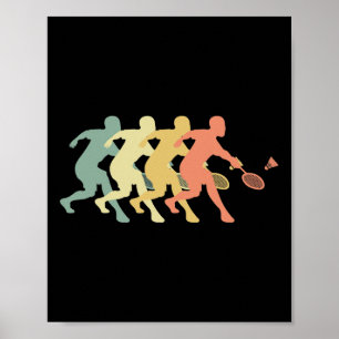 Badminton Player - Retro Badminton Geschenkidee Poster