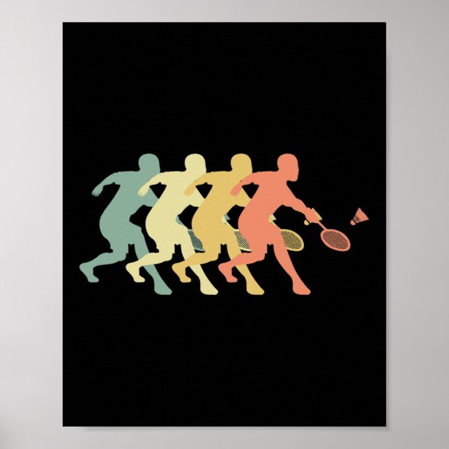 Badminton Player - Retro Badminton Geschenkidee Poster (Vorne)