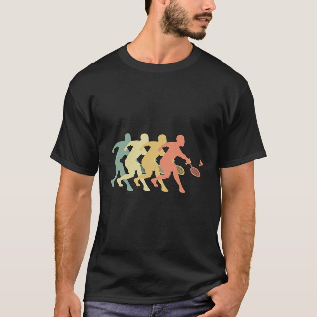 Badminton Player - Retro Badminton Geschenkidee T-Shirt (Vorderseite)