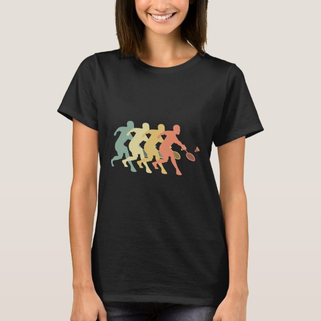 Badminton Player - Retro Badminton Geschenkidee T-Shirt (Vorderseite)