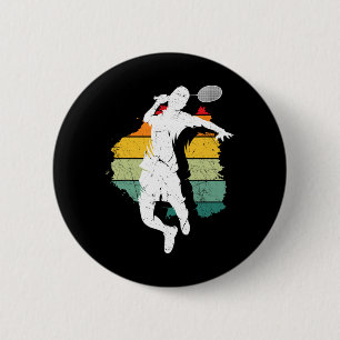 Badminton Player Retro Badminton Team Shuttle Play Button