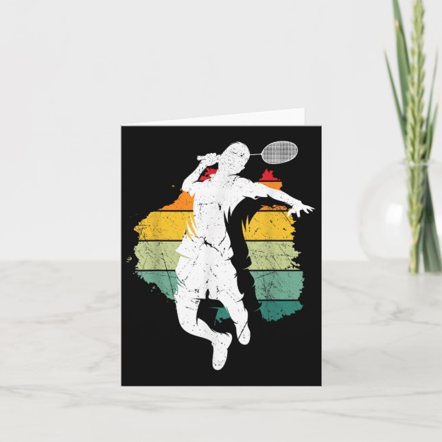 Badminton Player Retro Badminton Team Shuttle Play Karte (Vorderseite)